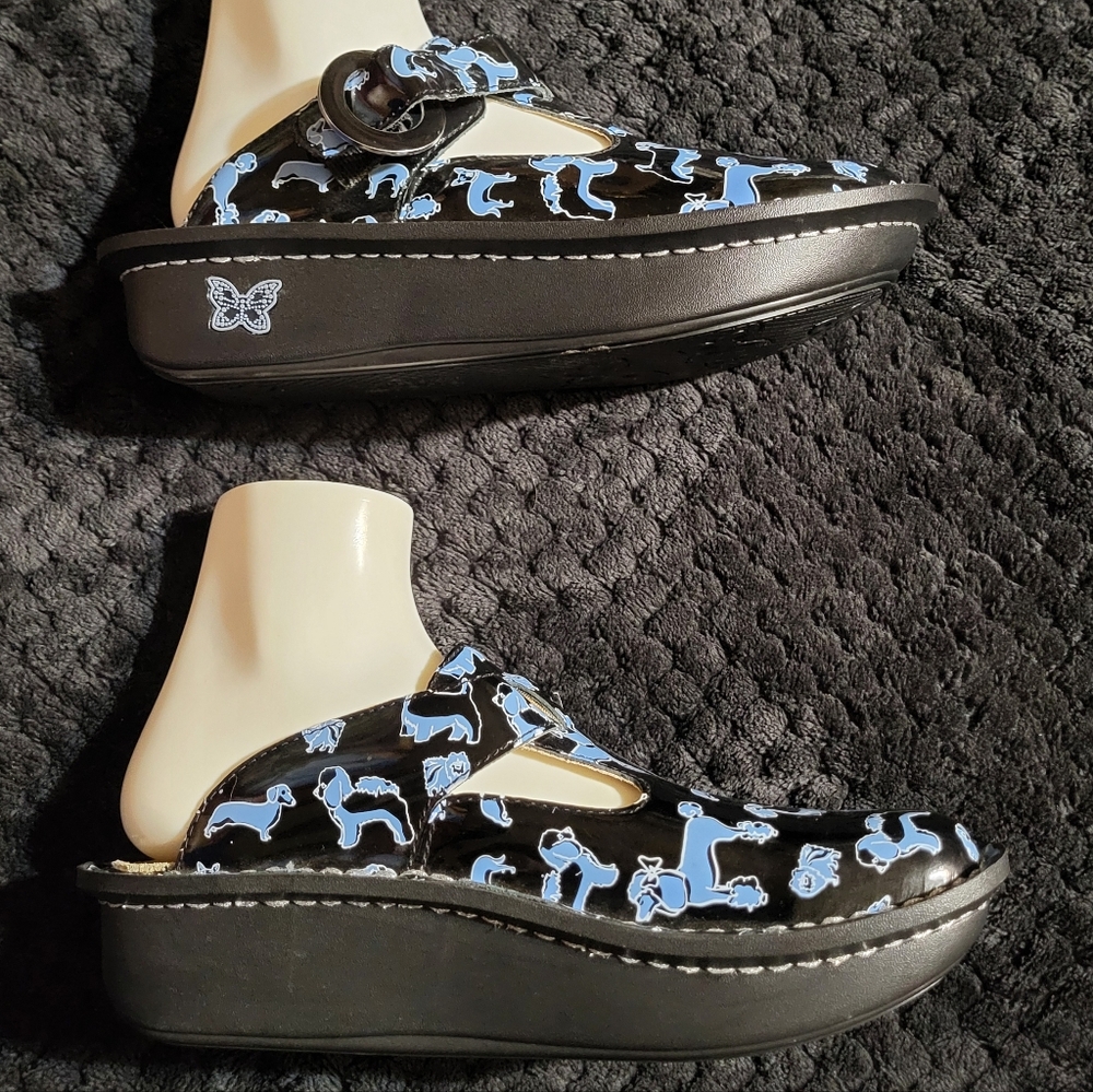 Alegria Dogs Print Buckle Clogs Mary Janes Patent Leather UK 36 US 6 - Picture 4 of 9